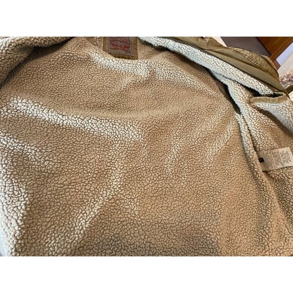 Levis Mens Sherpa Lined Cotton Jacket Olive Drab Khaki XXL - Picture 4 of 16